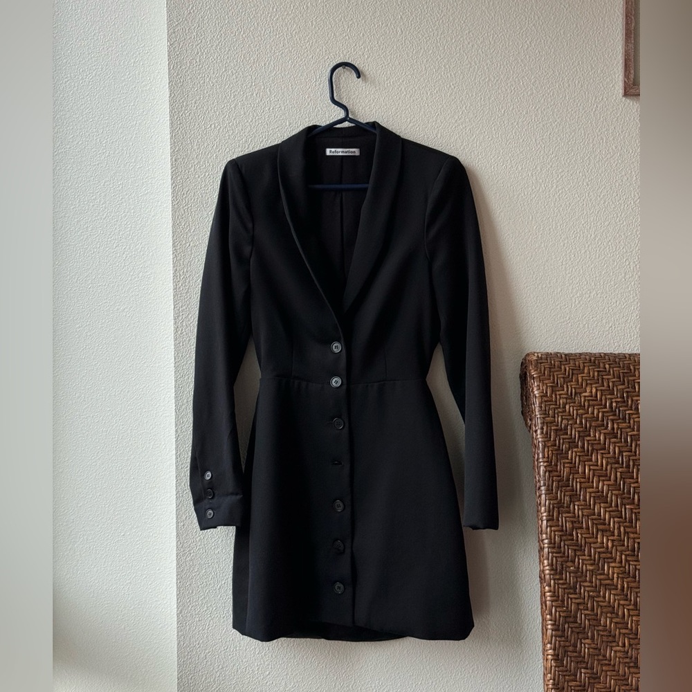 Reformation Button-Down Dress w/ a Cut-Out Back